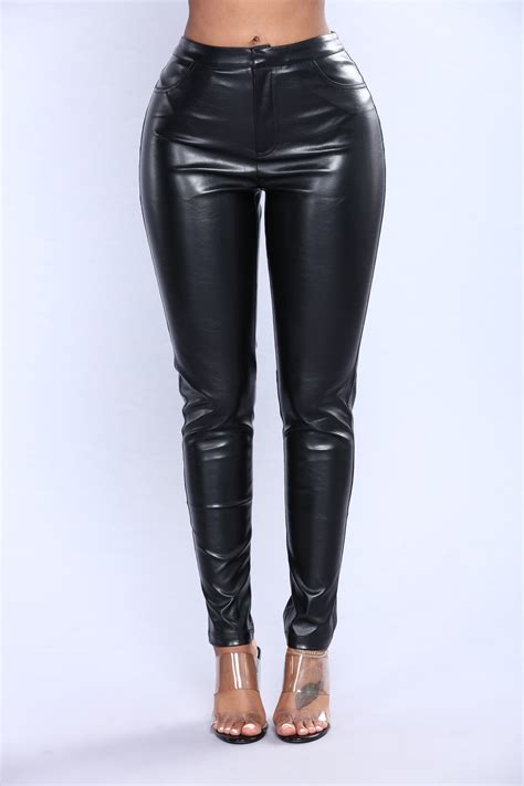 faux leather pants women's